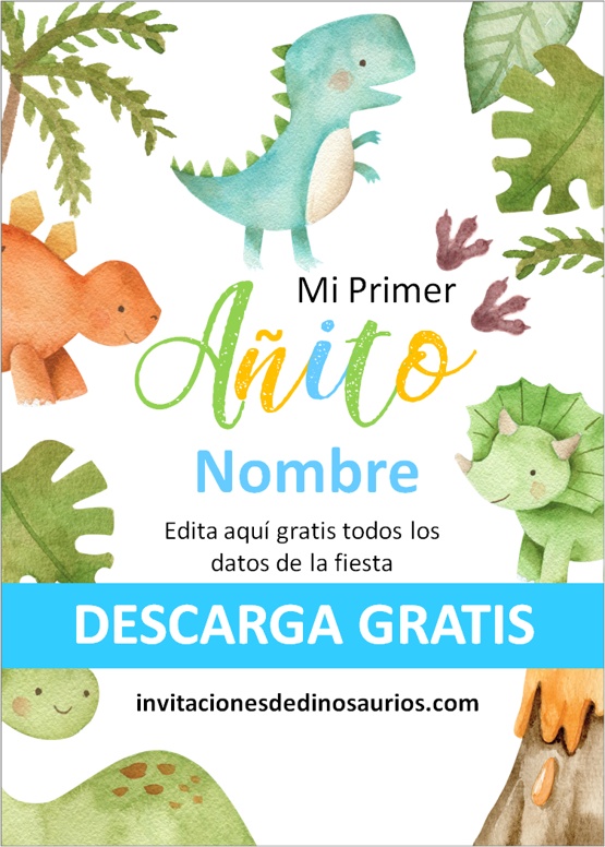 Invitaciones de Dinosaurios 1 año Niño invitaciones de dinosaurios